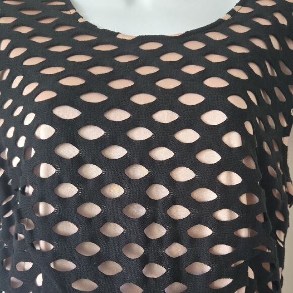 Marc New York Black & Cream Sheath Midi Dress with Flutter Cap Sleeves - Picture 3 of 4